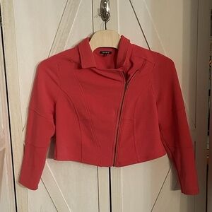 Torrid | Pink Knit Moto Jacket Size 2